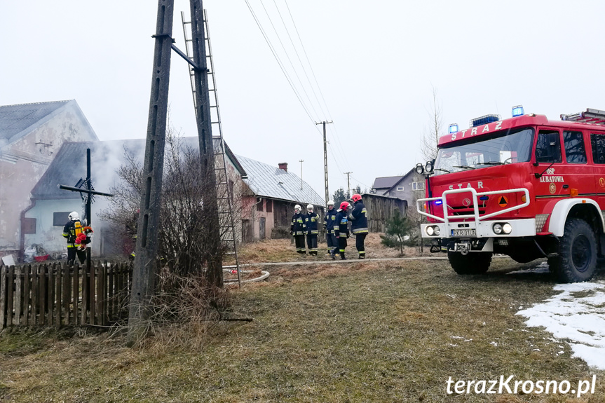 Pożar domu w Lubatowej