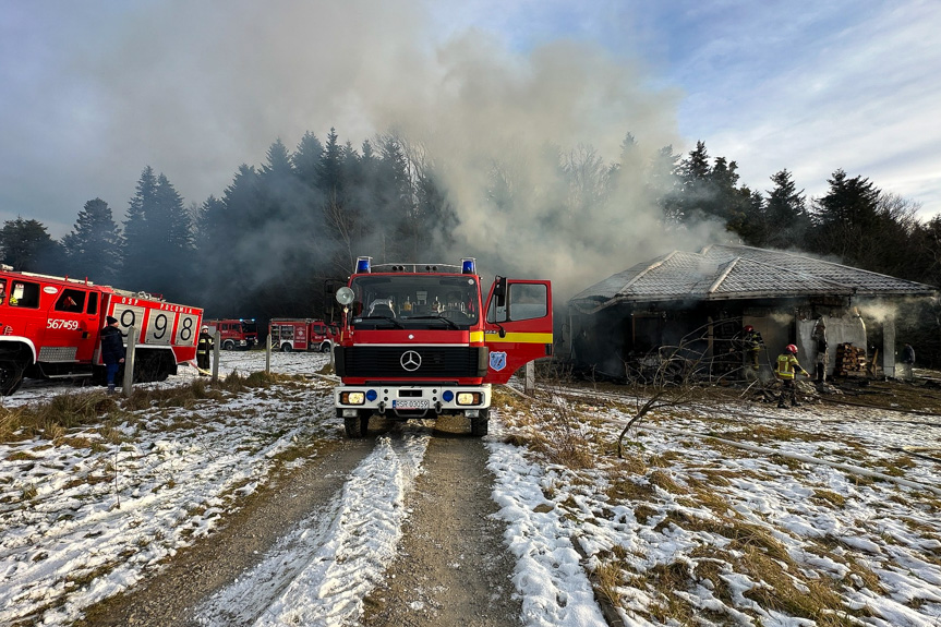 Pożar domu w Połomi