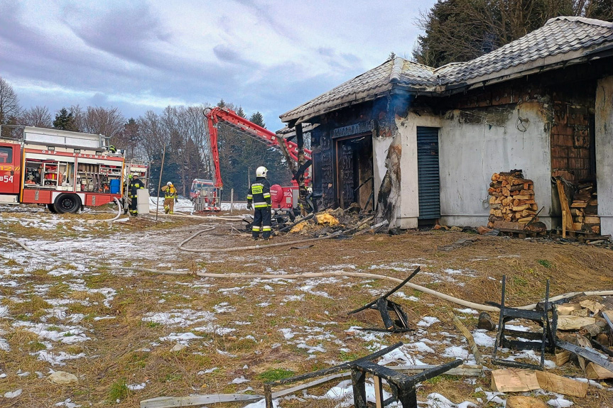 Pożar domu w Połomi