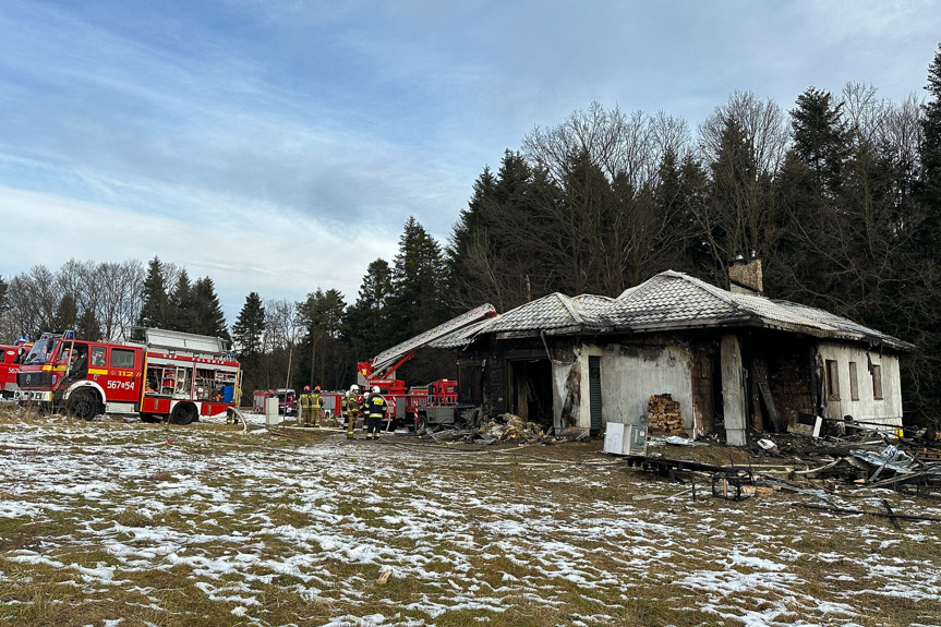 Pożar domu w Połomi