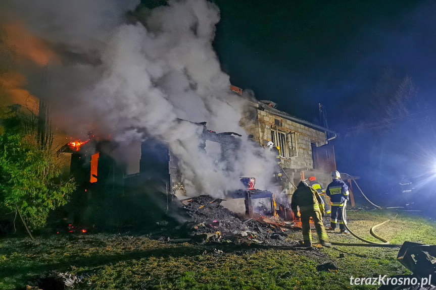 Pożar domu w Przybówce