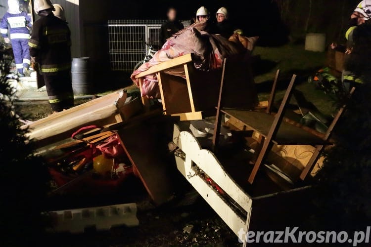 Pożar domu we Wróbliku Szlacheckim