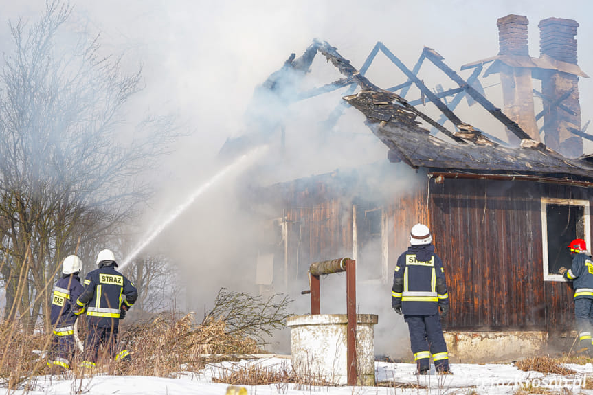 Pożar drewnianego budynku w Kopytowej