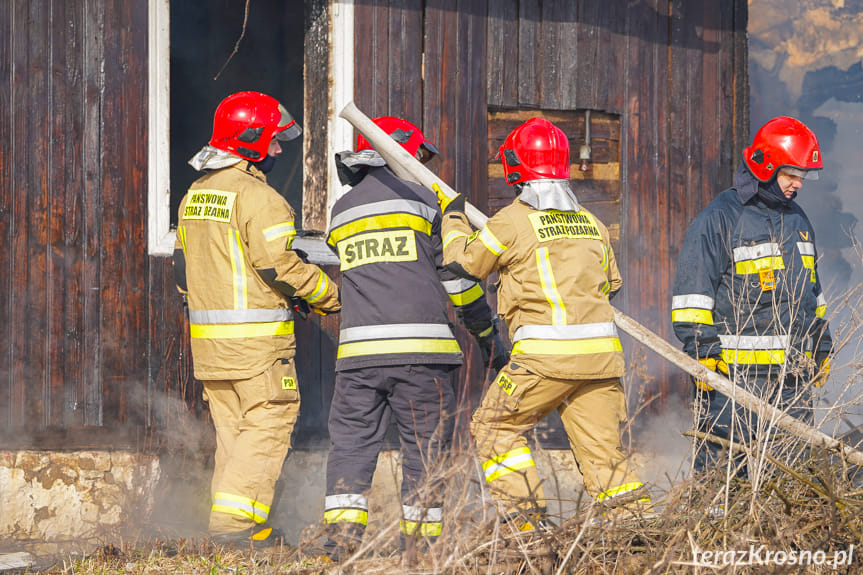 Pożar drewnianego budynku w Kopytowej