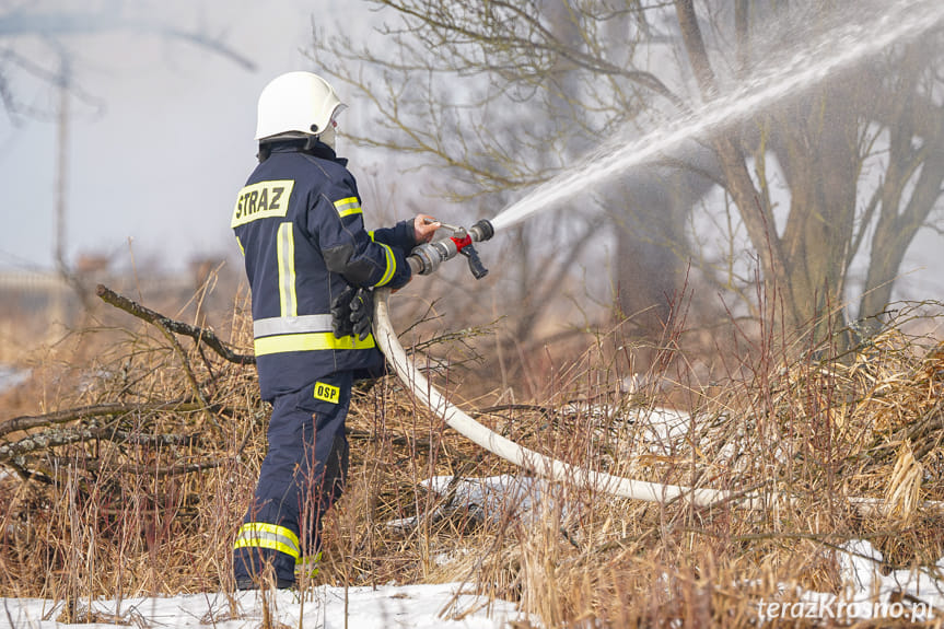 Pożar drewnianego budynku w Kopytowej