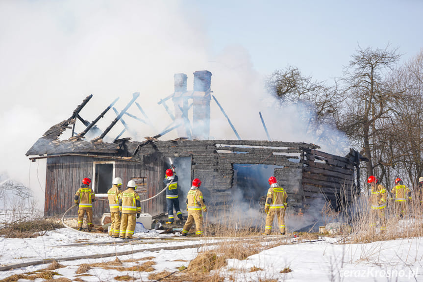 Pożar drewnianego budynku w Kopytowej