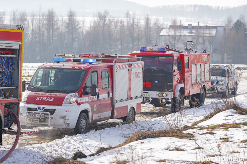 Pożar drewnianego budynku w Kopytowej