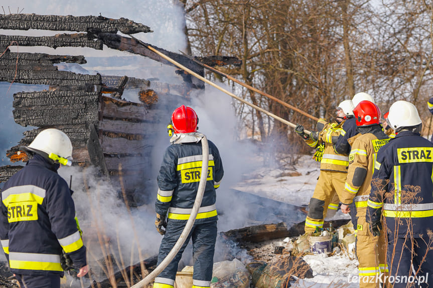 Pożar drewnianego budynku w Kopytowej