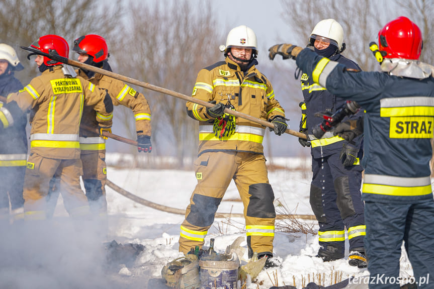 Pożar drewnianego budynku w Kopytowej