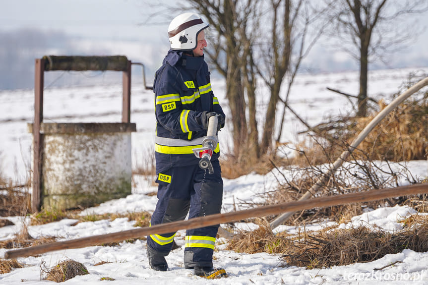 Pożar drewnianego budynku w Kopytowej