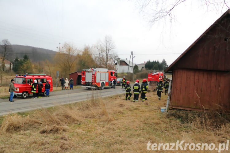 Pożar drewnianego domu w Poraju