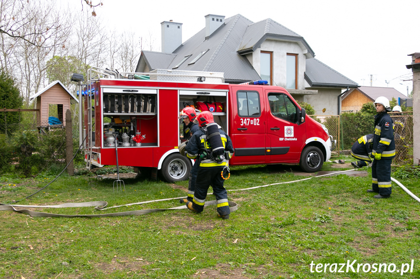 Pożar drewutni w Chorkówce