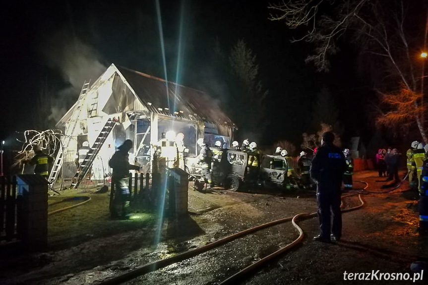 Pożar garażu w Haczowie