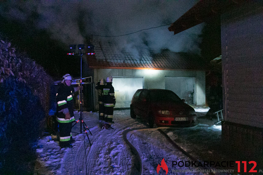 Pożar garażu w Potoku