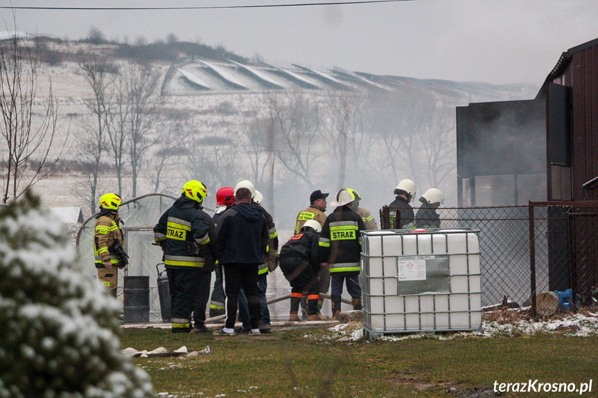 Pożar garażu w Rymanowie