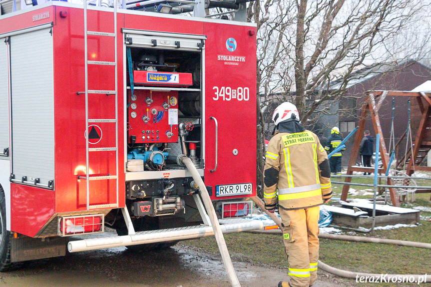 Pożar garażu w Rymanowie