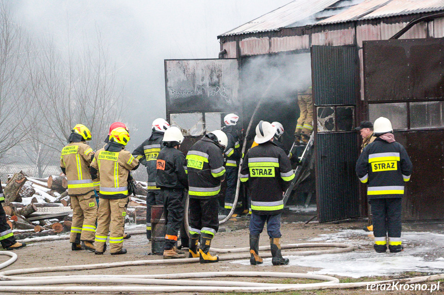 Pożar garażu w Rymanowie