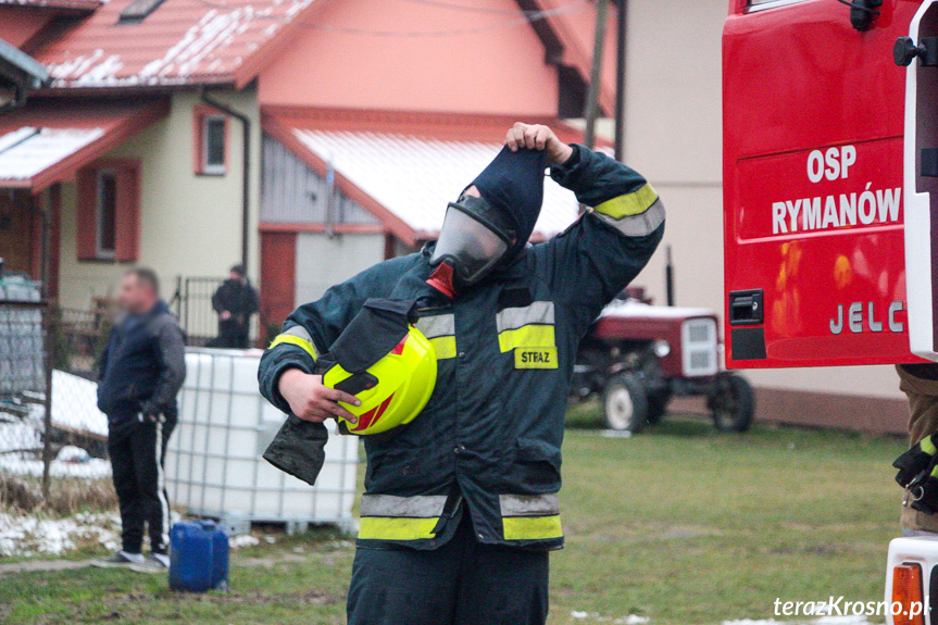 Pożar garażu w Rymanowie