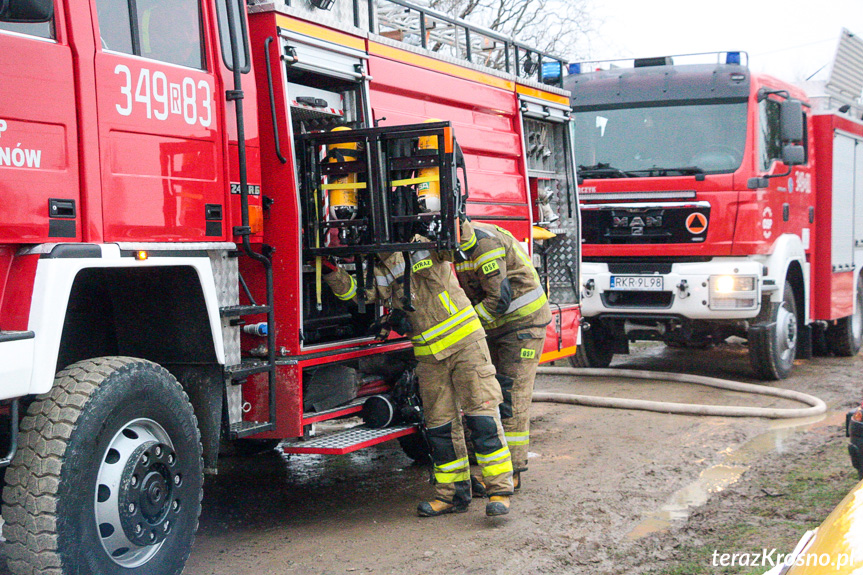 Pożar garażu w Rymanowie