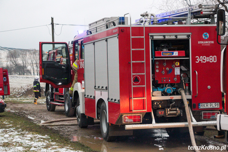 Pożar garażu w Rymanowie