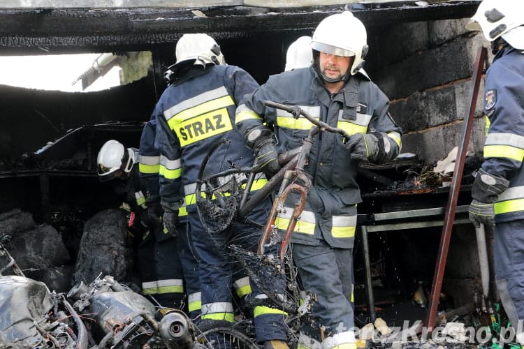 Pożar garażu w Rymanowie