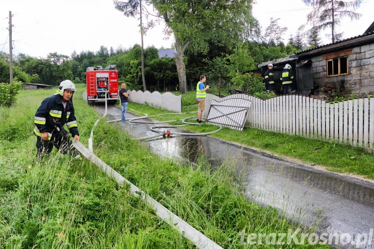 Pożar garażu w Rymanowie