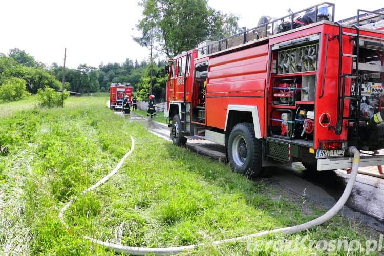 Pożar garażu w Rymanowie