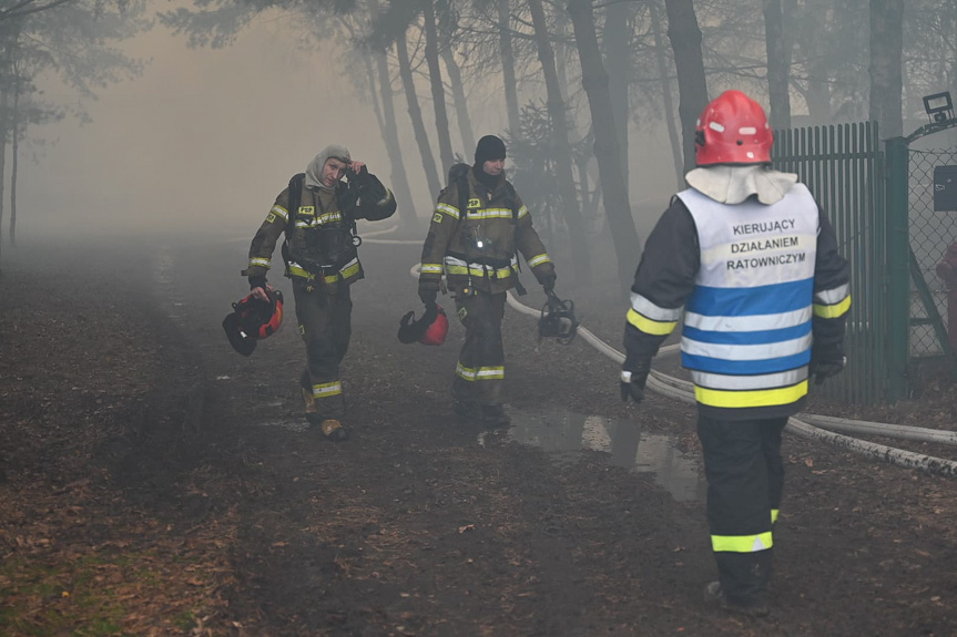 Pożar hali poprodukcyjnej Pełkiniach