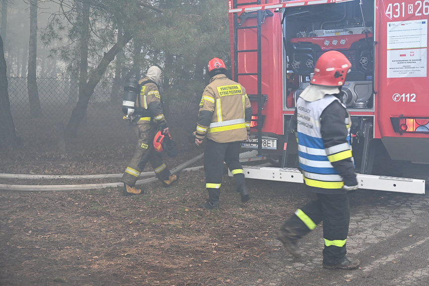 Pożar hali poprodukcyjnej Pełkiniach