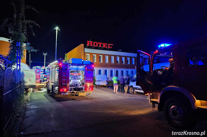 Pożar na Pużaka w hotelu