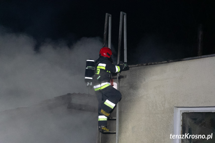 Pożar na terenie tartaku w Łękach Dukielskich