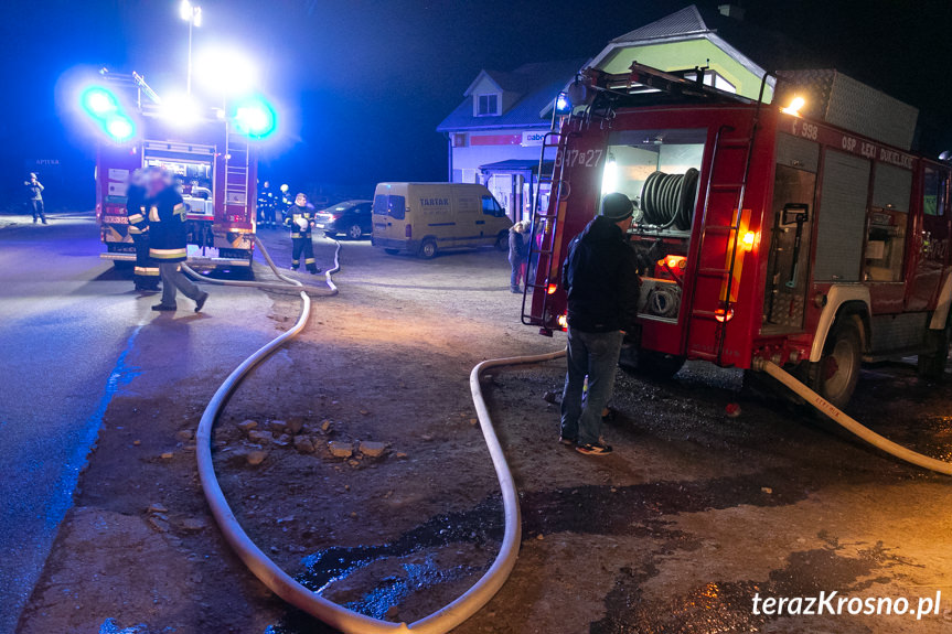 Pożar na terenie tartaku w Łękach Dukielskich