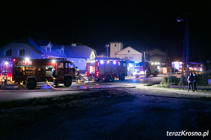 Pożar na terenie tartaku w Łękach Dukielskich