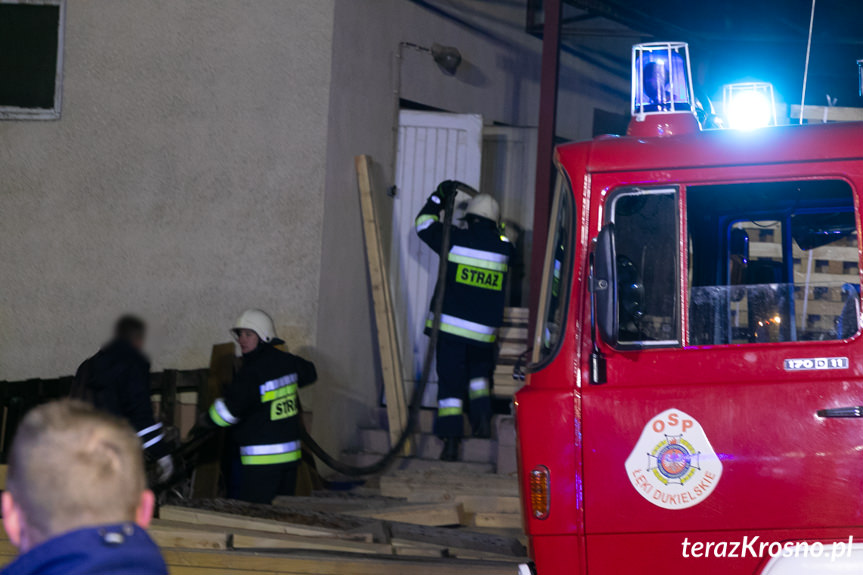 Pożar na terenie tartaku w Łękach Dukielskich