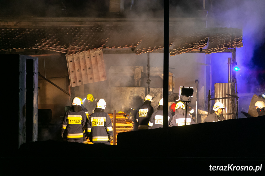 Pożar na terenie tartaku w Łękach Dukielskich