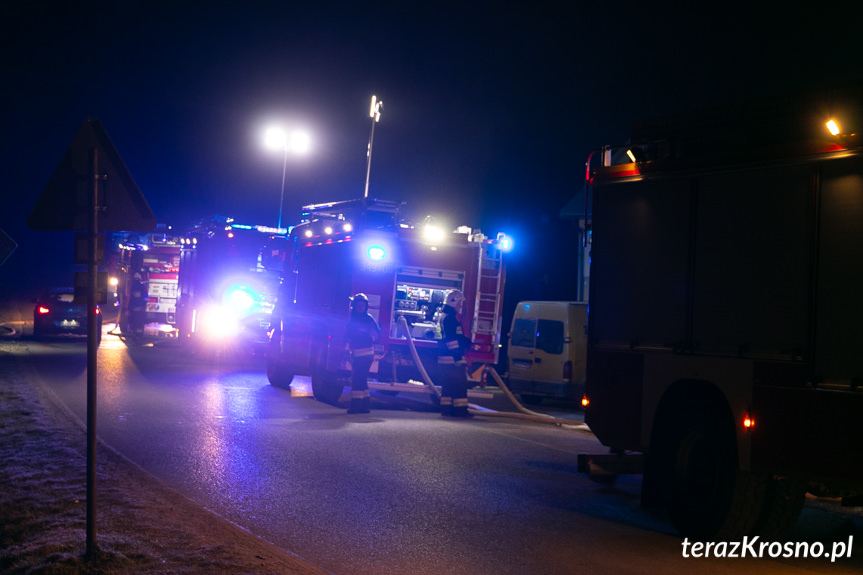 Pożar na terenie tartaku w Łękach Dukielskich