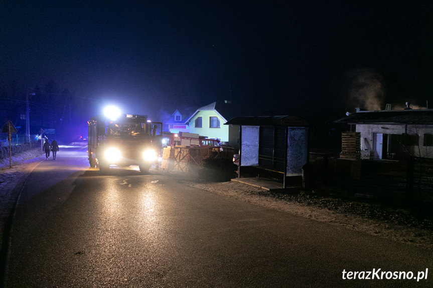 Pożar na terenie tartaku w Łękach Dukielskich