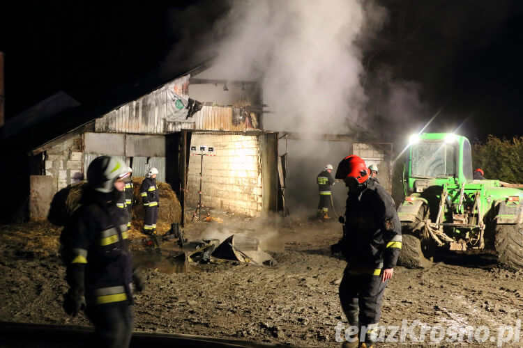 Pożar obory w Iskrzyni