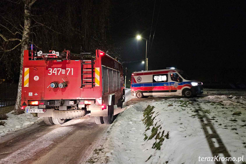 Pożar poddasza budynku w Potoku