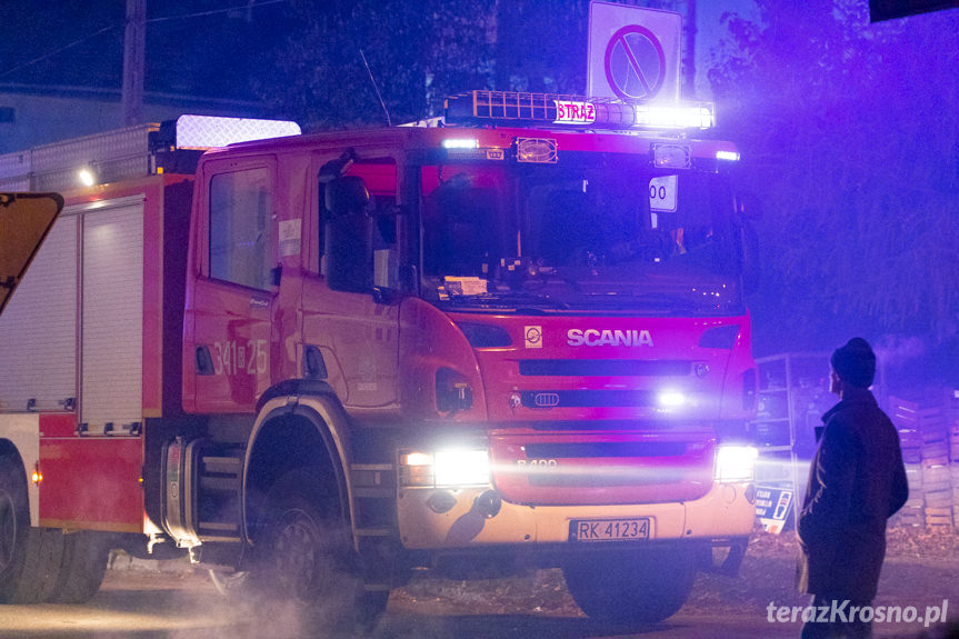 Pożar poddasza kamienicy w Rymanowie