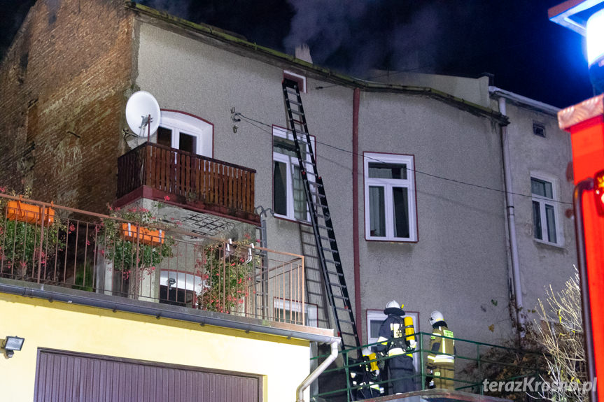 Pożar poddasza kamienicy w Rymanowie