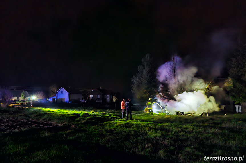 Pożar przyczepy kempingowej w Chlebnej