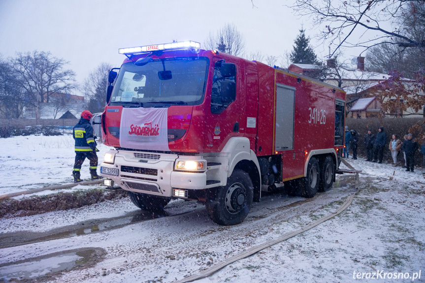 Pożar pustostanu w Krośnie