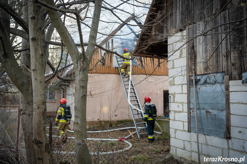 Pożar pustostanu w Krośnie