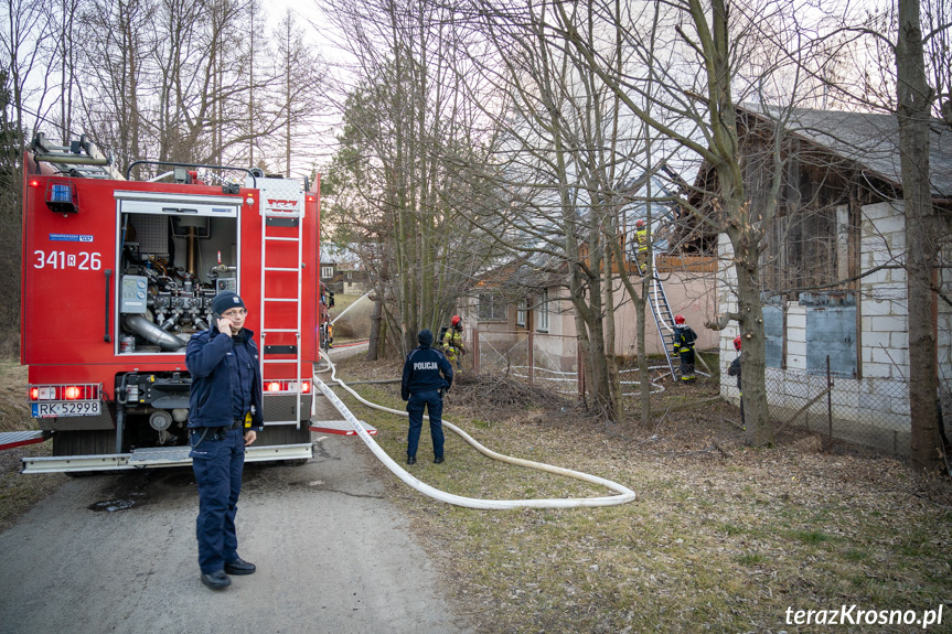 Pożar pustostanu w Krośnie