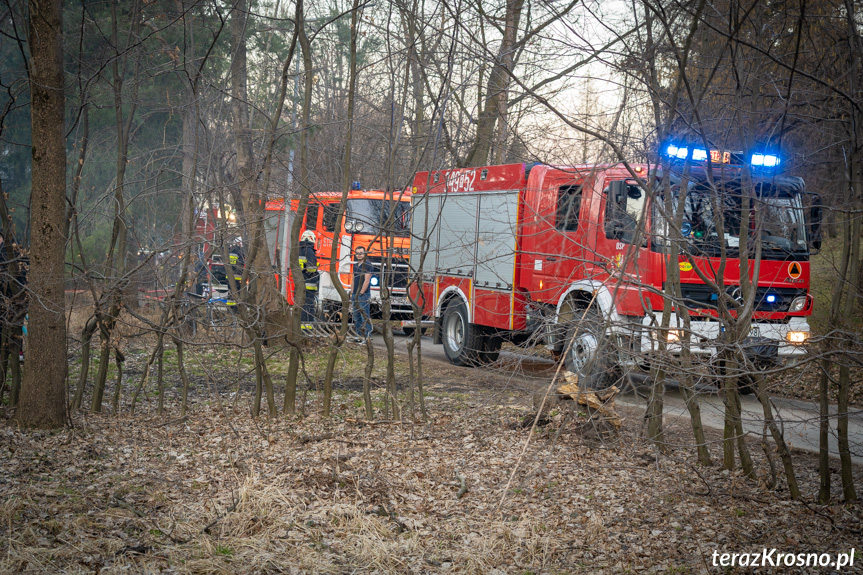 Pożar pustostanu w Krośnie