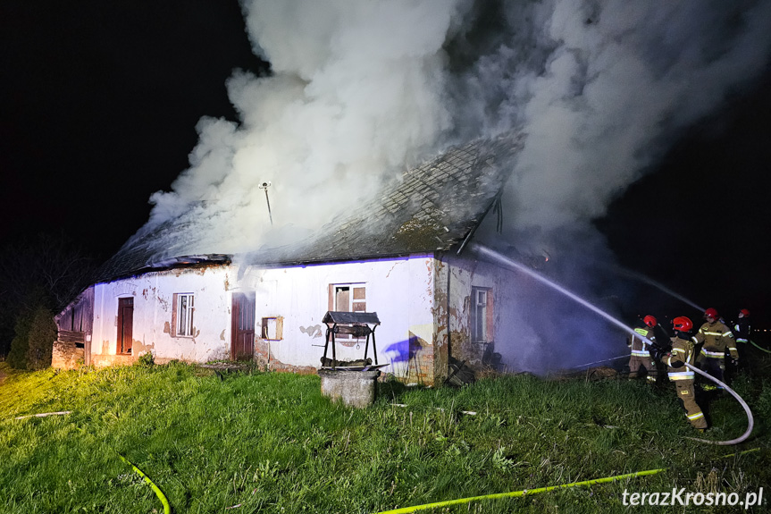 Pożar pustostanu w Rogach