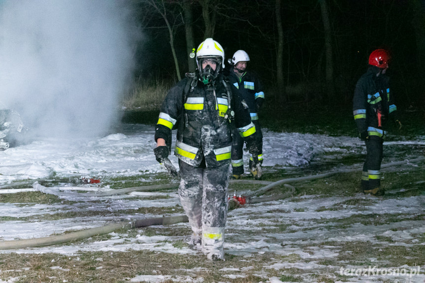 Pożar samochodów w Nadolu