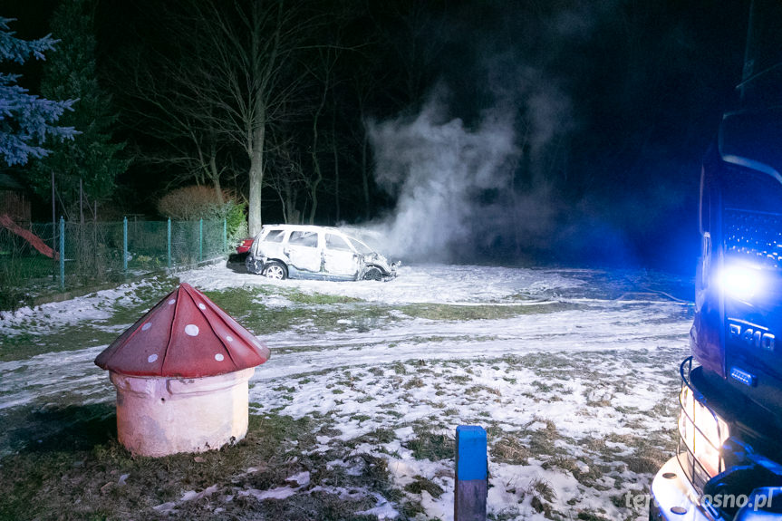 Pożar samochodów w Nadolu