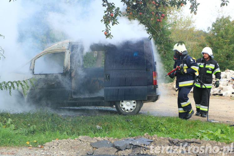 Pożar samochodu w Chorkówce